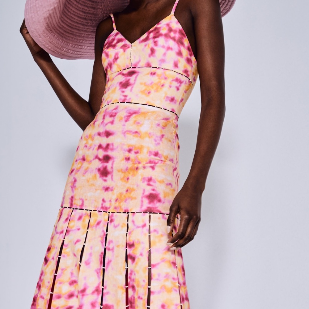 Alexis Alessia Tie-Dyed Linen Midi Dress